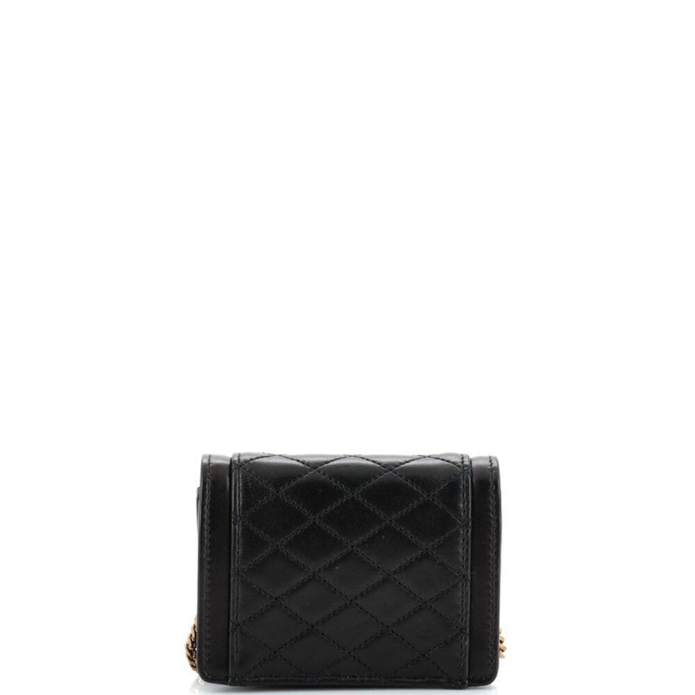 Saint Laurent Gaby Envelope Chain Crossbody Bag Quilted Leather Micro Black - Picture 6 of 13
